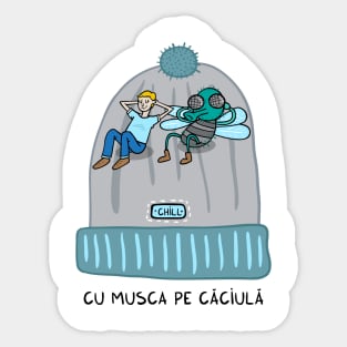 Cu musca pe caciula Sticker